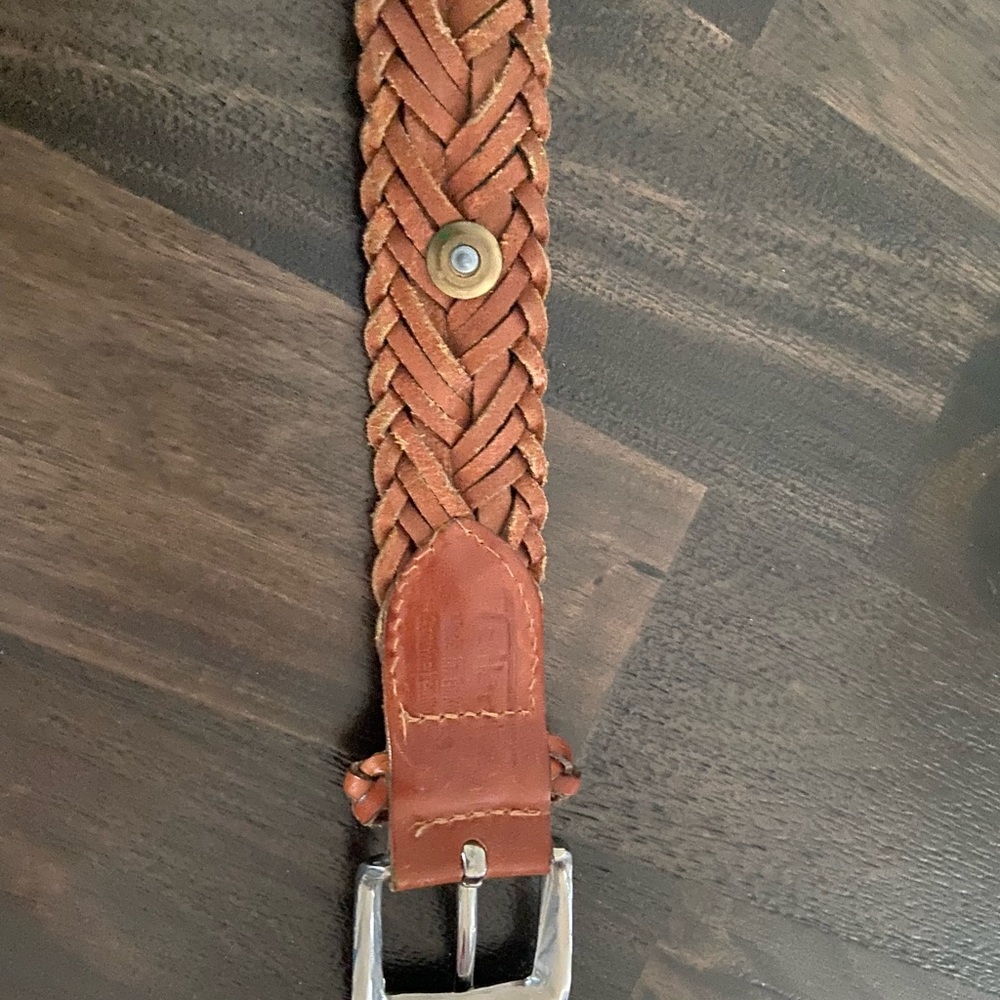 Talbots Brown Braided Leather Weatern vintage 90s Belt women's small - Picture 6 of 10